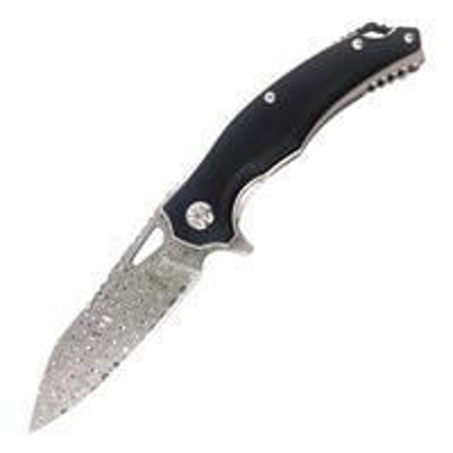 BNB Damascus Black Panther Folding Knife