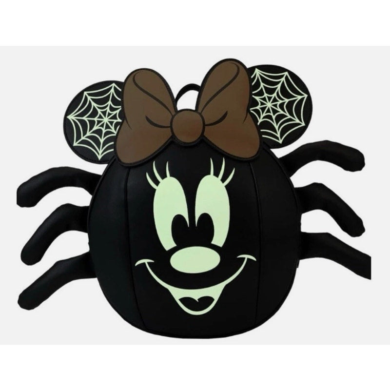 NWT Disney Parks x Loungefly Hard Tag Minnie Mouse Spider Mini-Backpack GITD