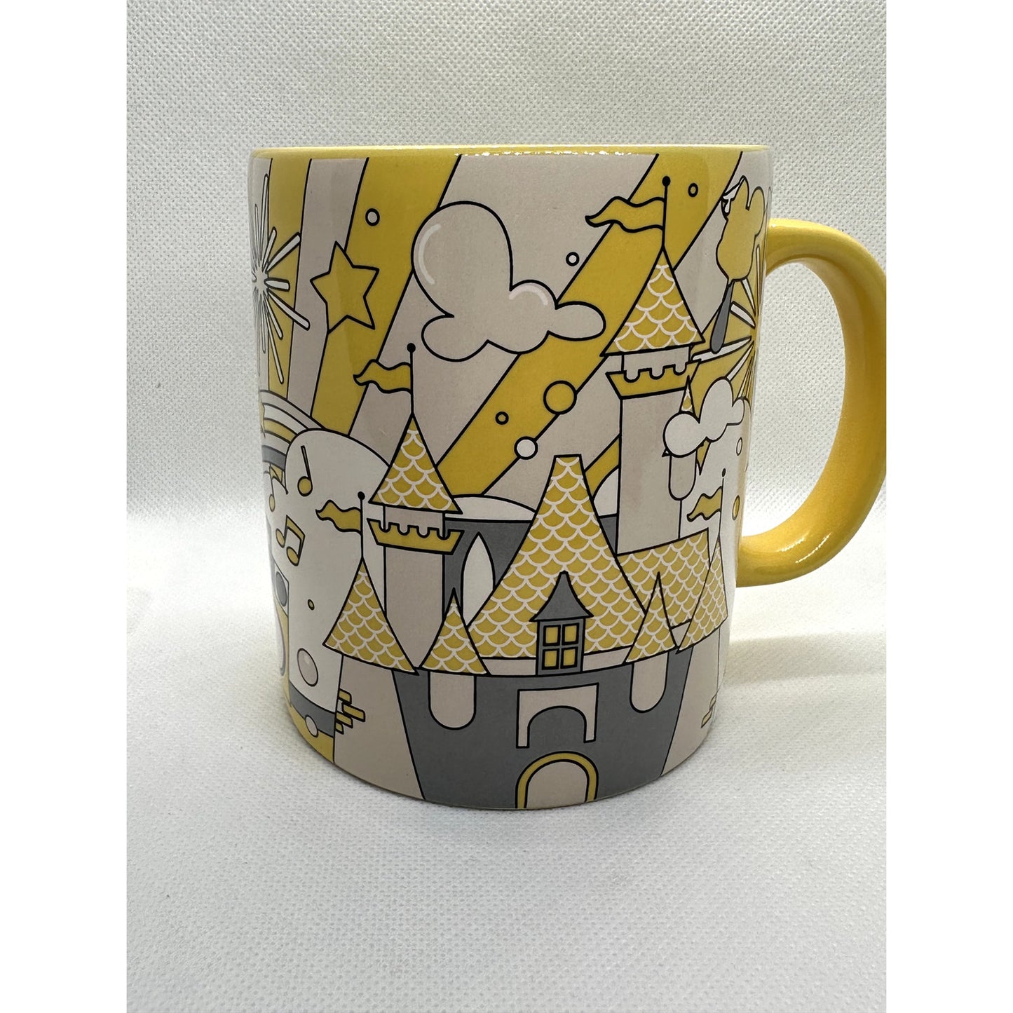 Disney Parks 2023 Yellow And White Snacks Ceramic Mug