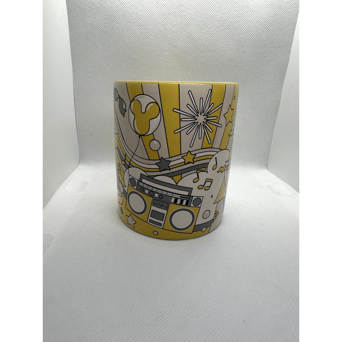 Disney Parks 2023 Yellow And White Snacks Ceramic Mug