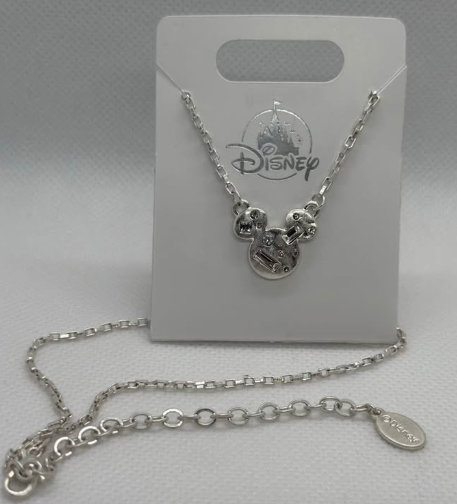 Micky Mouse Silver Confetti Necklace