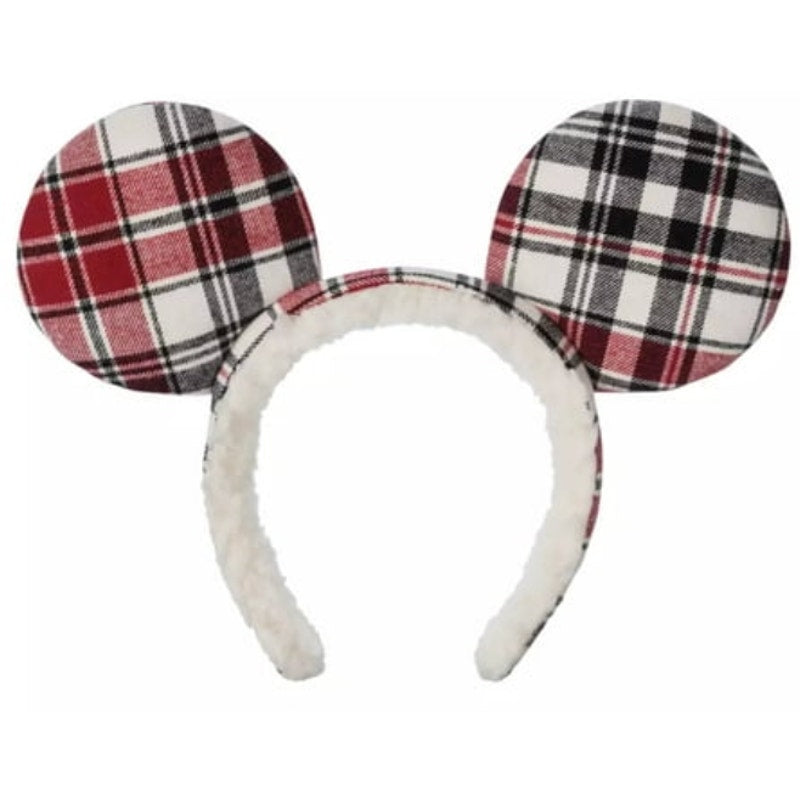 NWT Disney Parks Mickey Mouse Plaid Christmas Ears