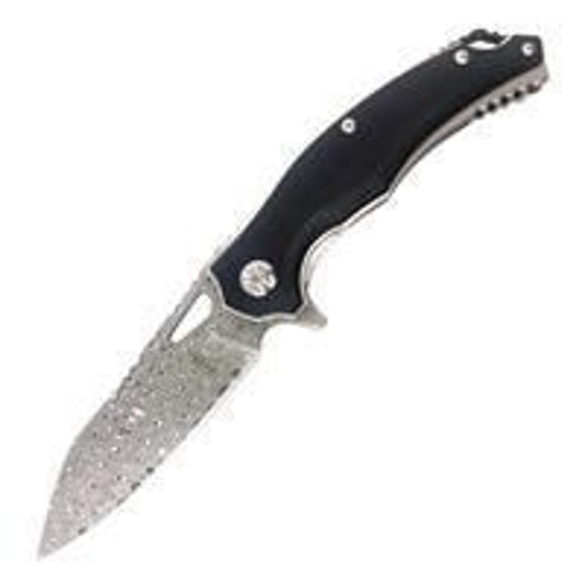 BNB Damascus Black Panther Folding Knife
