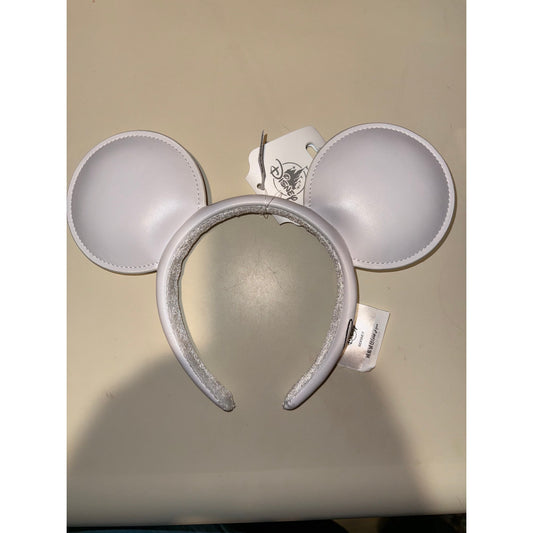 NWT Disney Parks Mickey Mouse Signature White Ears Headband Adult Size