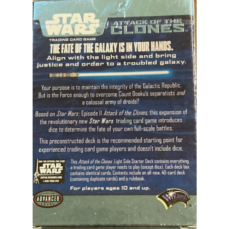 NIB Star Wars Attack of the Clones Trading Card Game Light Side Starter Deck