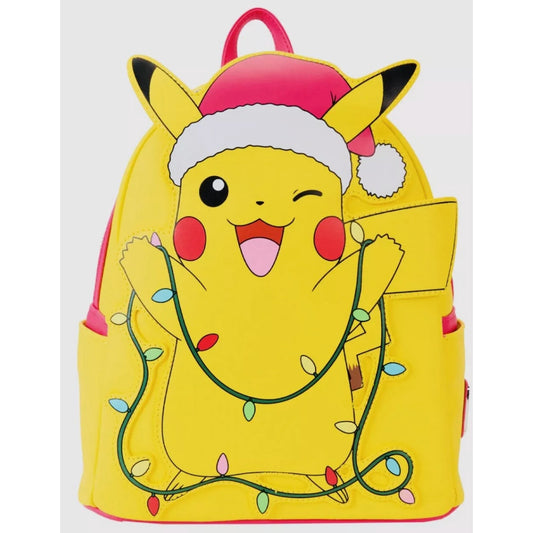 Hard Tag Loungefly Pokemon Santa Pikachu Christmas Holiday Light Up Mini Backpack