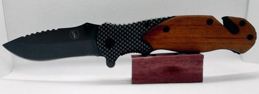 SE Wood/Metal Outdoor Rescue Pocket Knife