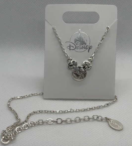 Micky Mouse Silver Confetti Necklace