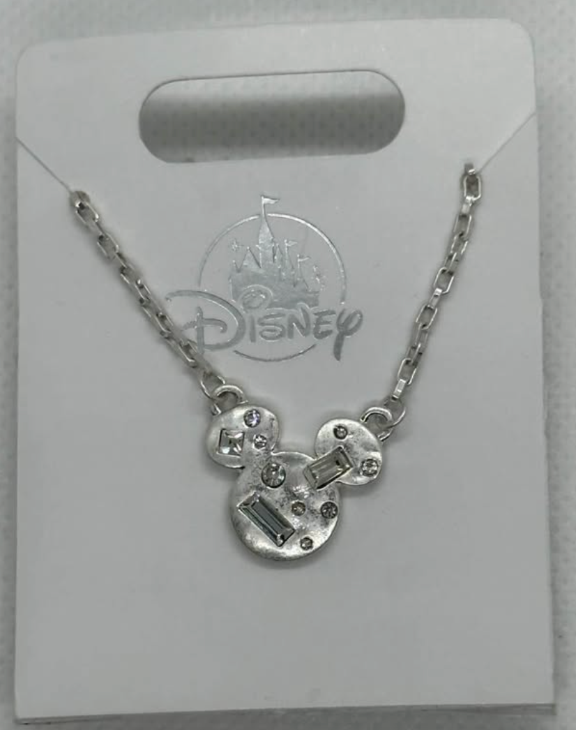 Micky Mouse Silver Confetti Necklace