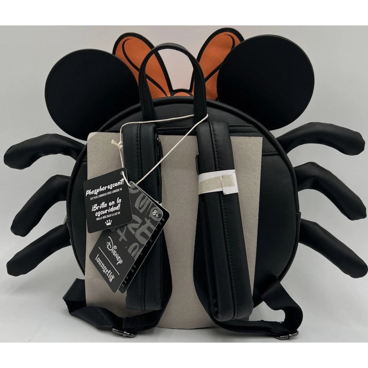 NWT Disney Parks x Loungefly Hard Tag Minnie Mouse Spider Mini-Backpack GITD