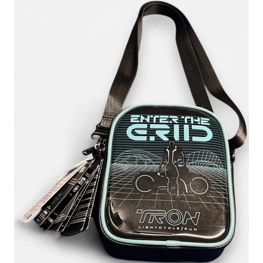 Disney Parks Loungefly Hard Tag Tron Crossbody Bag Enter The Grid Lightcycle NWT