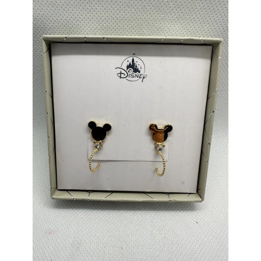 NWT Disney Parks Mickey Gold Stud and Hoop Earring Set