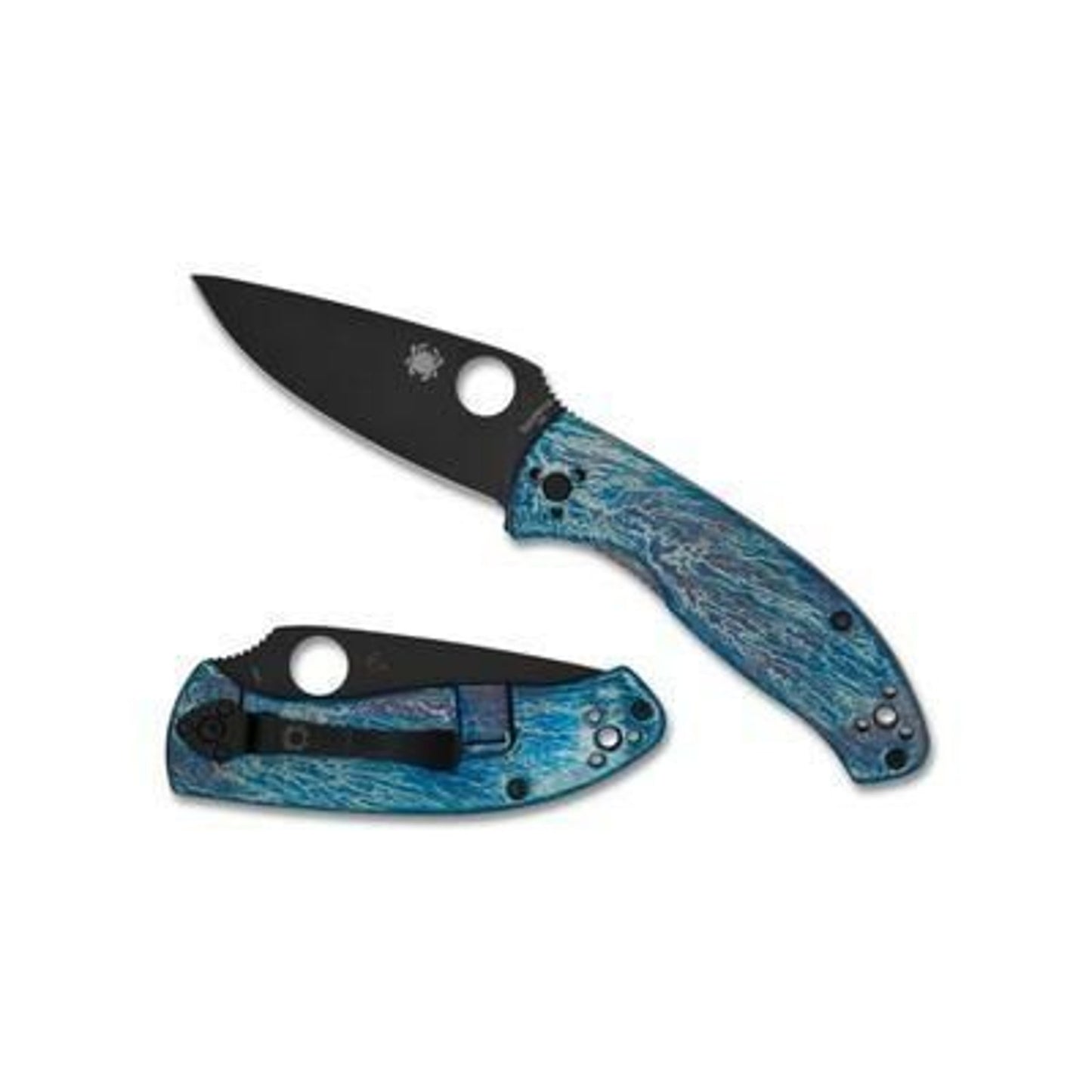 Spyderco Reveal 16 Tenacious Blue Titanium Black Stainless Steel