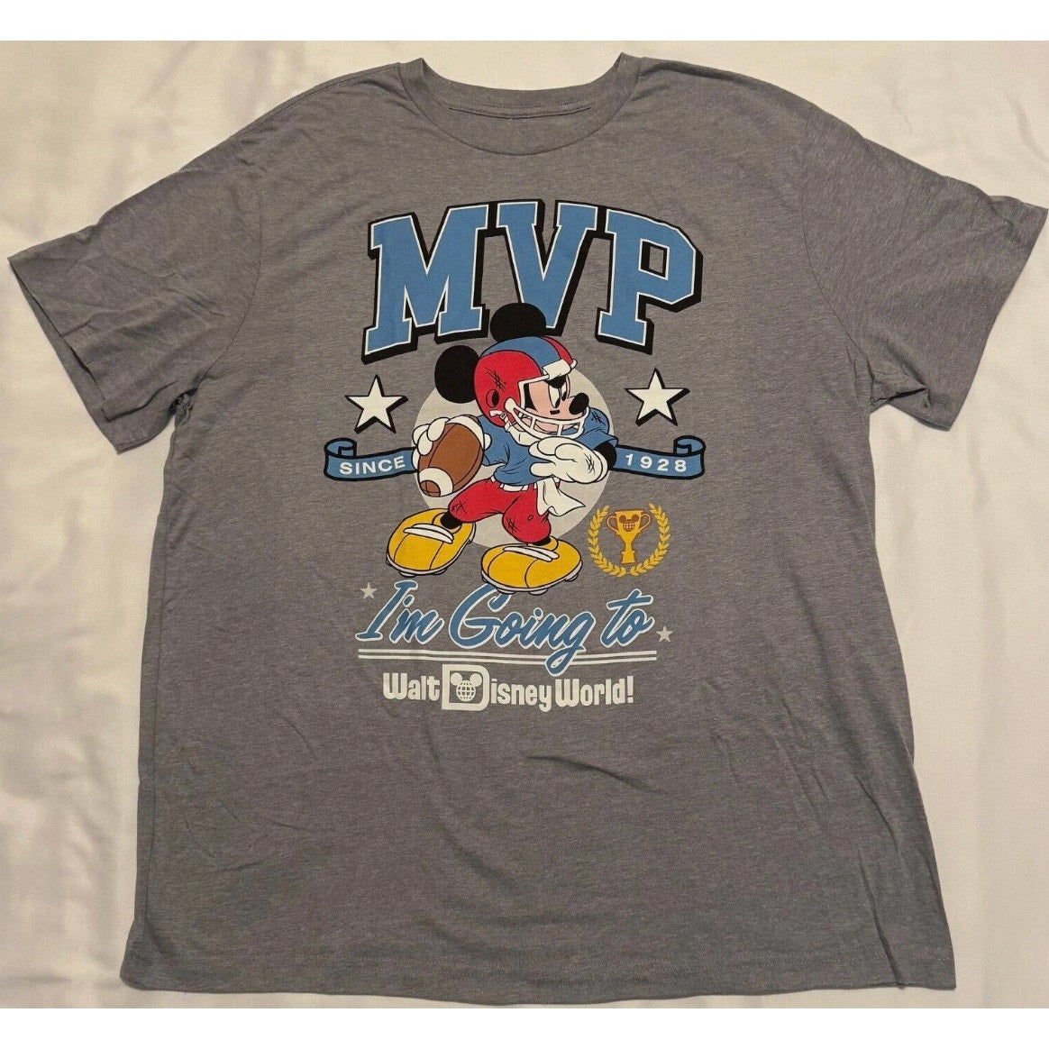 NWT Mickey Mouse Football MVP I'm Going To WDW Walt Disney World T-Shirt XXL