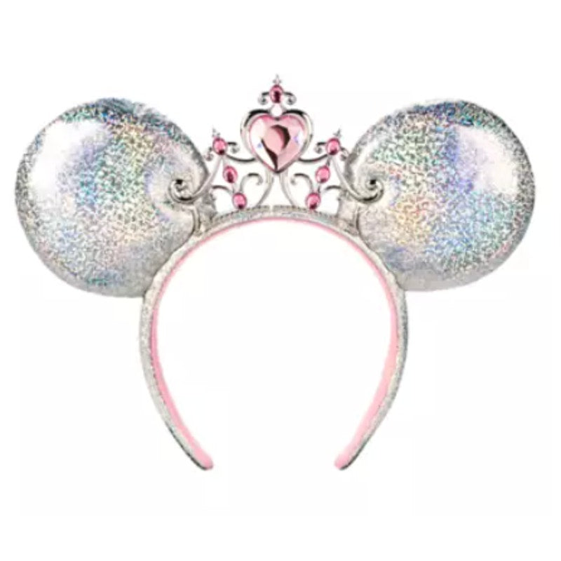 Disney Parks Mickey Ears Headband Iridescent Princess Ears with Tiara