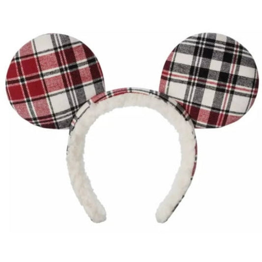 NWT Disney Parks Mickey Mouse Plaid Christmas Ears
